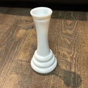 Vintage White Randall Milk Glass‎ Six Inch 3 Tier Base Art Deco Style Bud Vase